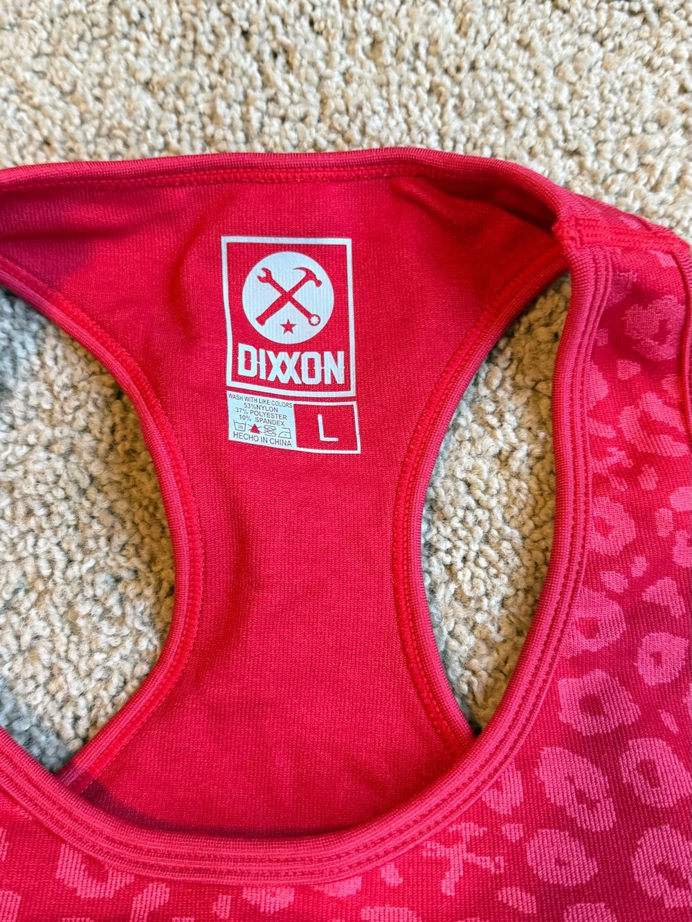 DIXXON Red Leopard Jacquard Seamless Sports Bra - Picture 4 of 5
